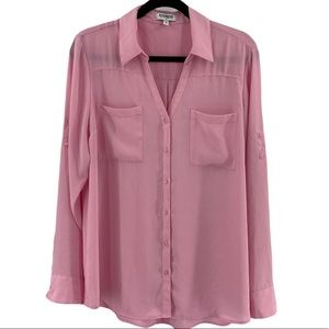 Express Portofino Blouse Shirt Pink Size XL